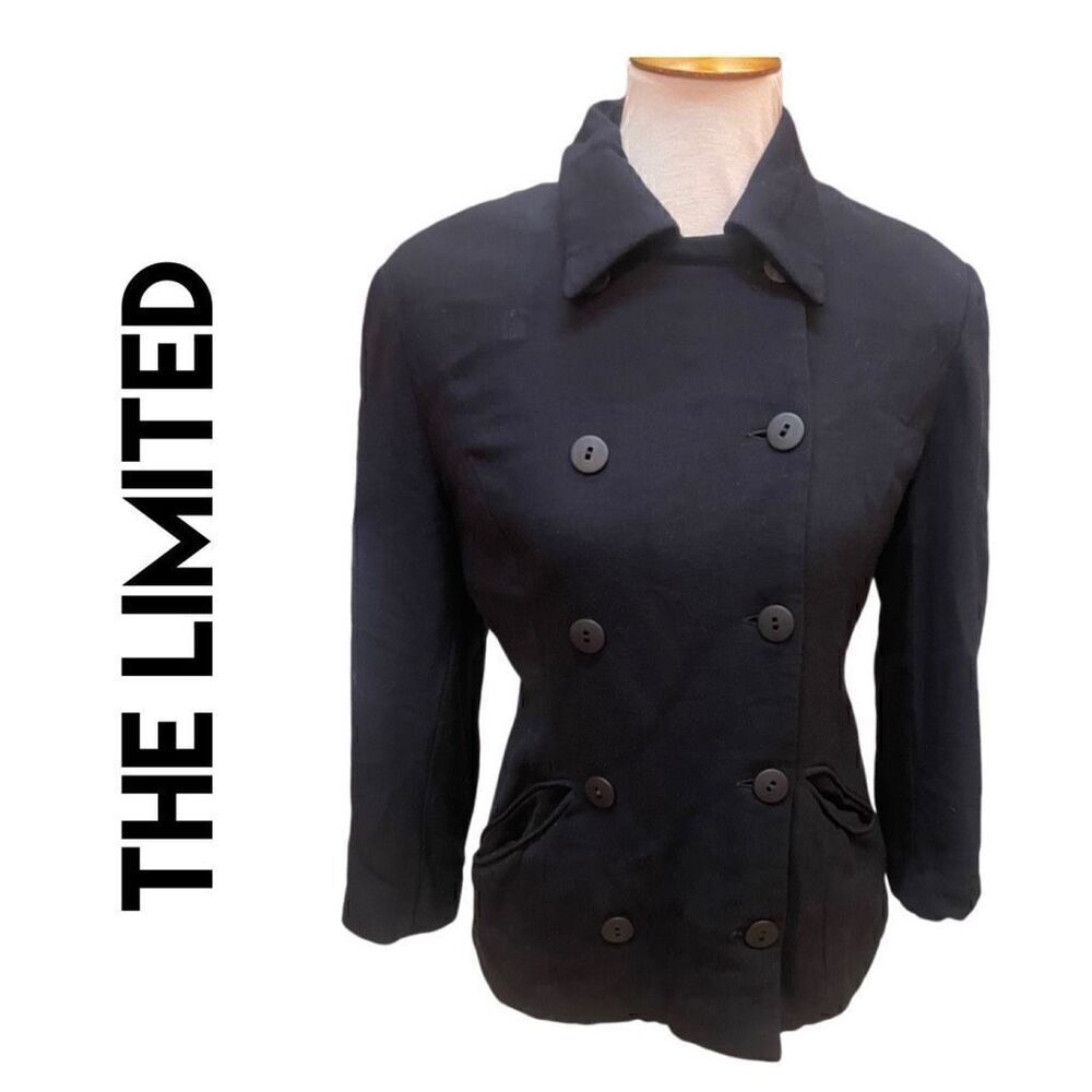 The Limited Wool Blend Black Double Breasted Jacket/Shacket Size Medium